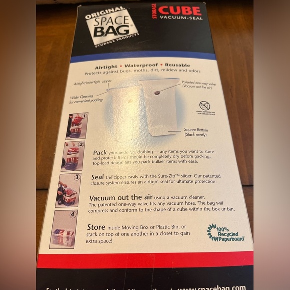 Original Space Bag Storage Products vacuum seal reusable contains 1 large & 1 XL - Picture 3 of 5